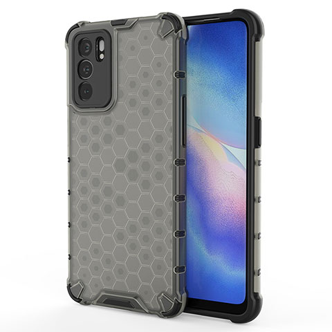 Coque Rebord Contour Silicone et Vitre Transparente Housse Etui 360 Degres AM1 pour Oppo Reno6 5G Noir