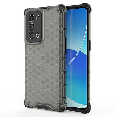 Coque Rebord Contour Silicone et Vitre Transparente Housse Etui 360 Degres AM1 pour Oppo Reno6 Pro 5G Noir