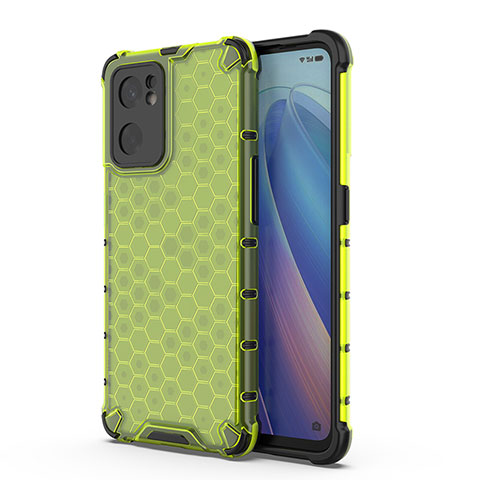 Coque Rebord Contour Silicone et Vitre Transparente Housse Etui 360 Degres AM1 pour Oppo Reno7 SE 5G Vert