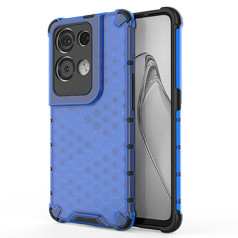 Coque Rebord Contour Silicone et Vitre Transparente Housse Etui 360 Degres AM1 pour Oppo Reno8 Pro 5G Bleu