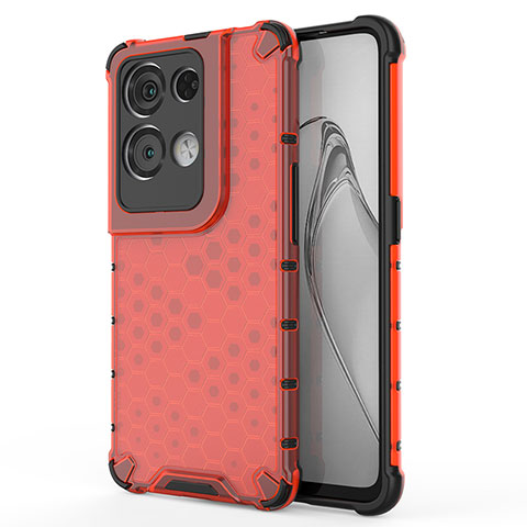 Coque Rebord Contour Silicone et Vitre Transparente Housse Etui 360 Degres AM1 pour Oppo Reno8 Pro 5G Rouge