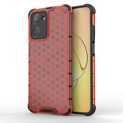 Coque Rebord Contour Silicone et Vitre Transparente Housse Etui 360 Degres AM1 pour Realme 10 4G Rouge