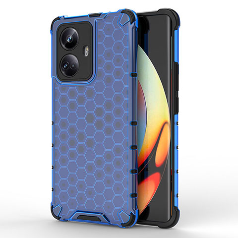 Coque Rebord Contour Silicone et Vitre Transparente Housse Etui 360 Degres AM1 pour Realme 10 Pro+ Plus 5G Bleu