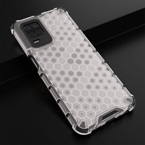 Coque Rebord Contour Silicone et Vitre Transparente Housse Etui 360 Degres AM1 pour Realme 8 5G Blanc