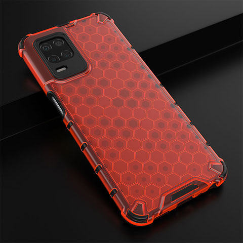 Coque Rebord Contour Silicone et Vitre Transparente Housse Etui 360 Degres AM1 pour Realme 8s 5G Rouge