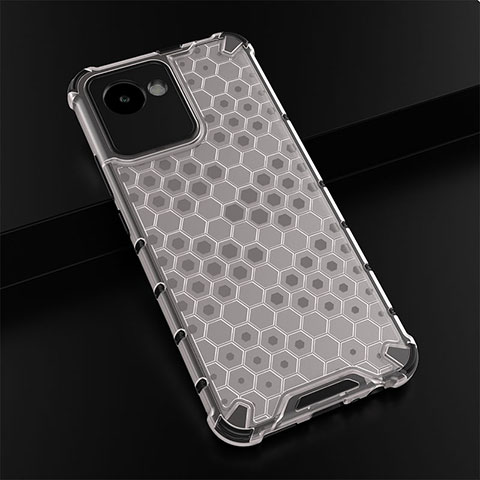 Coque Rebord Contour Silicone et Vitre Transparente Housse Etui 360 Degres AM1 pour Realme C30s Blanc