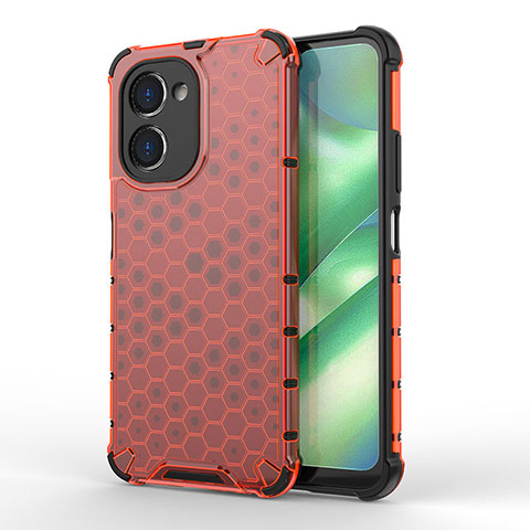 Coque Rebord Contour Silicone et Vitre Transparente Housse Etui 360 Degres AM1 pour Realme C33 (2023) Rouge