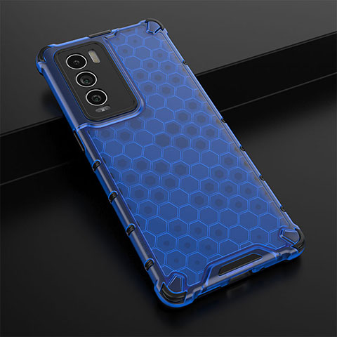 Coque Rebord Contour Silicone et Vitre Transparente Housse Etui 360 Degres AM1 pour Realme GT Master Explorer 5G Bleu