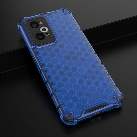 Coque Rebord Contour Silicone et Vitre Transparente Housse Etui 360 Degres AM1 pour Realme GT2 5G Bleu