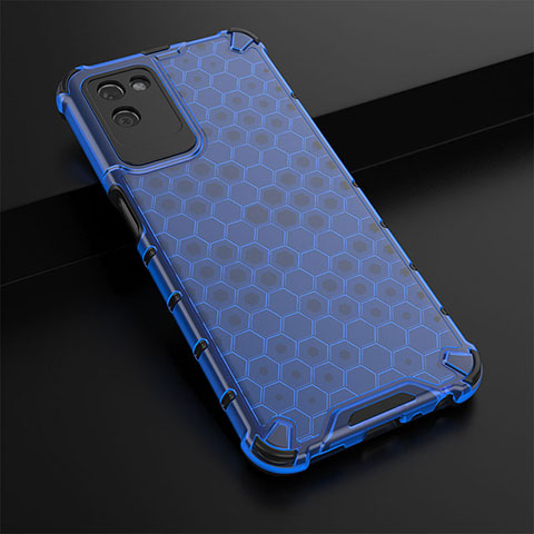 Coque Rebord Contour Silicone et Vitre Transparente Housse Etui 360 Degres AM1 pour Realme V11 5G Bleu