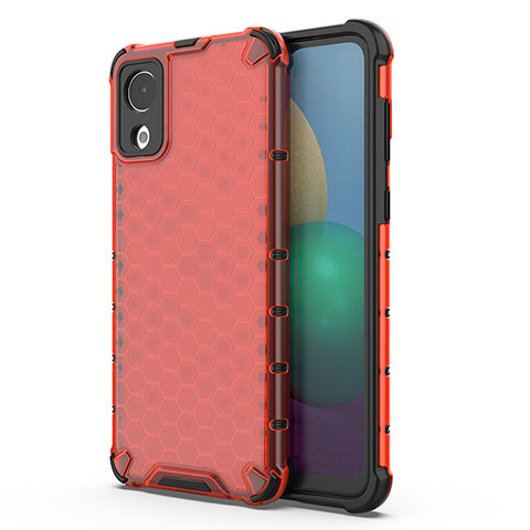 Coque Rebord Contour Silicone et Vitre Transparente Housse Etui 360 Degres AM1 pour Samsung Galaxy A03 Core Rouge