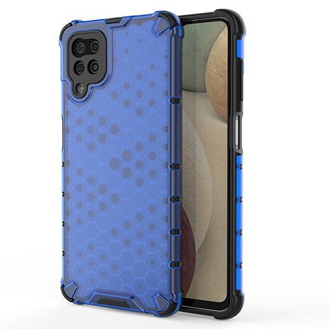 Coque Rebord Contour Silicone et Vitre Transparente Housse Etui 360 Degres AM1 pour Samsung Galaxy A12 5G Bleu