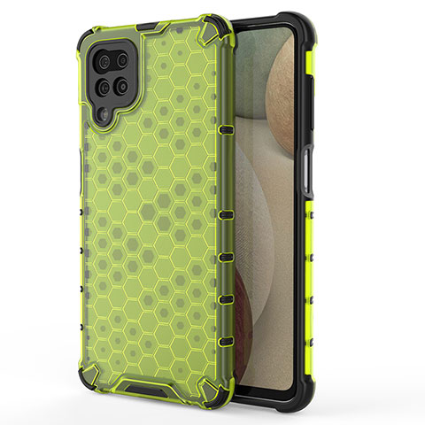 Coque Rebord Contour Silicone et Vitre Transparente Housse Etui 360 Degres AM1 pour Samsung Galaxy A12 Nacho Vert