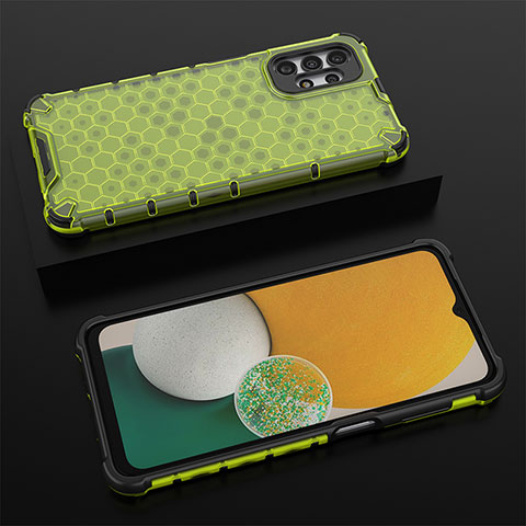 Coque Rebord Contour Silicone et Vitre Transparente Housse Etui 360 Degres AM1 pour Samsung Galaxy A13 4G Vert