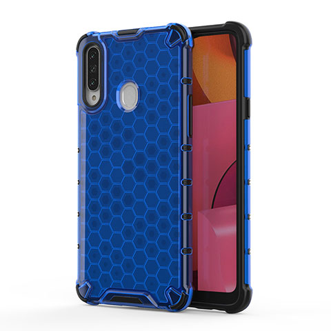 Coque Rebord Contour Silicone et Vitre Transparente Housse Etui 360 Degres AM1 pour Samsung Galaxy A20s Bleu