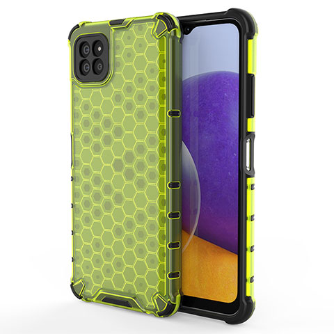 Coque Rebord Contour Silicone et Vitre Transparente Housse Etui 360 Degres AM1 pour Samsung Galaxy A22 5G Vert