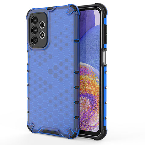 Coque Rebord Contour Silicone et Vitre Transparente Housse Etui 360 Degres AM1 pour Samsung Galaxy A23 4G Bleu