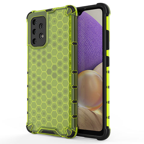 Coque Rebord Contour Silicone et Vitre Transparente Housse Etui 360 Degres AM1 pour Samsung Galaxy A32 4G Vert