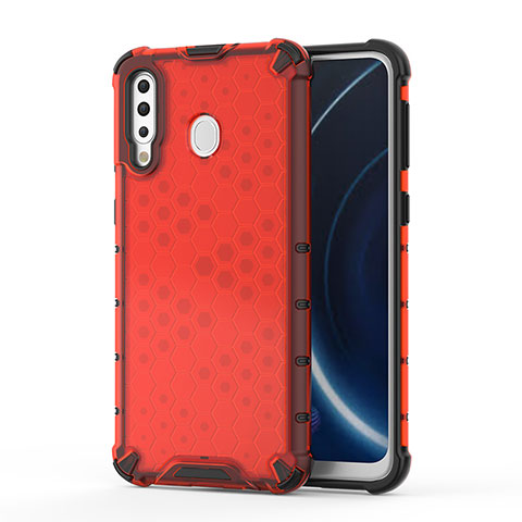 Coque Rebord Contour Silicone et Vitre Transparente Housse Etui 360 Degres AM1 pour Samsung Galaxy A40s Rouge