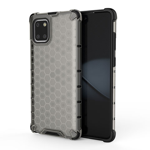 Coque Rebord Contour Silicone et Vitre Transparente Housse Etui 360 Degres AM1 pour Samsung Galaxy A81 Noir