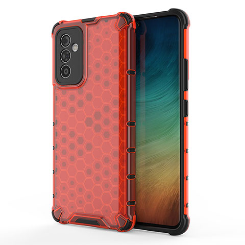 Coque Rebord Contour Silicone et Vitre Transparente Housse Etui 360 Degres AM1 pour Samsung Galaxy A82 5G Rouge