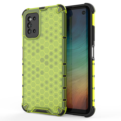 Coque Rebord Contour Silicone et Vitre Transparente Housse Etui 360 Degres AM1 pour Samsung Galaxy F52 5G Vert