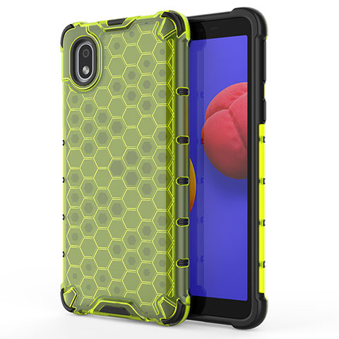 Coque Rebord Contour Silicone et Vitre Transparente Housse Etui 360 Degres AM1 pour Samsung Galaxy M01 Core Vert