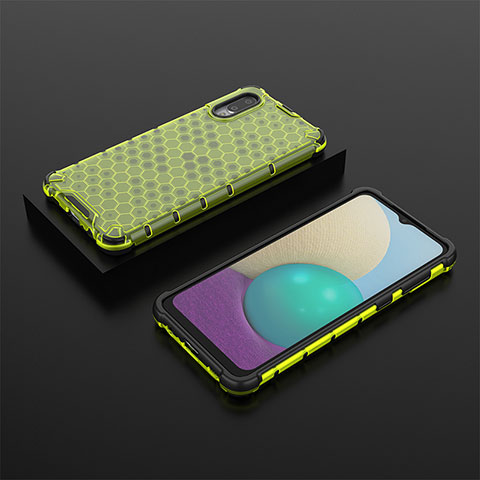 Coque Rebord Contour Silicone et Vitre Transparente Housse Etui 360 Degres AM1 pour Samsung Galaxy M02 Vert