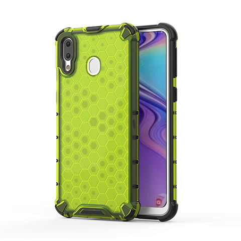 Coque Rebord Contour Silicone et Vitre Transparente Housse Etui 360 Degres AM1 pour Samsung Galaxy M20 Vert