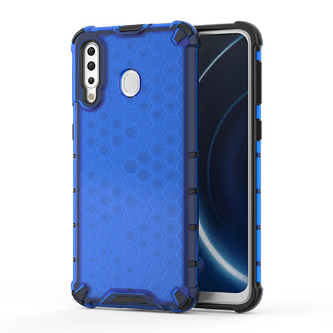 Coque Rebord Contour Silicone et Vitre Transparente Housse Etui 360 Degres AM1 pour Samsung Galaxy M30 Bleu