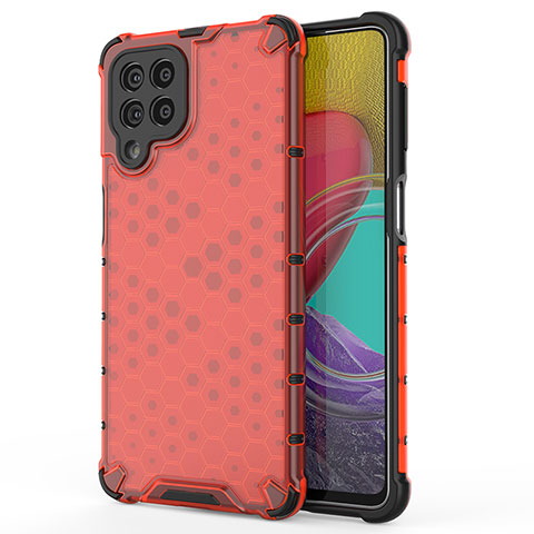 Coque Rebord Contour Silicone et Vitre Transparente Housse Etui 360 Degres AM1 pour Samsung Galaxy M53 5G Rouge