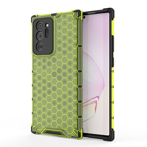 Coque Rebord Contour Silicone et Vitre Transparente Housse Etui 360 Degres AM1 pour Samsung Galaxy Note 20 Ultra 5G Vert