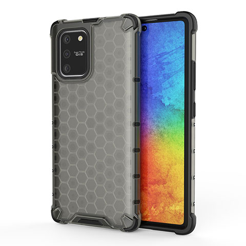 Coque Rebord Contour Silicone et Vitre Transparente Housse Etui 360 Degres AM1 pour Samsung Galaxy S10 Lite Noir