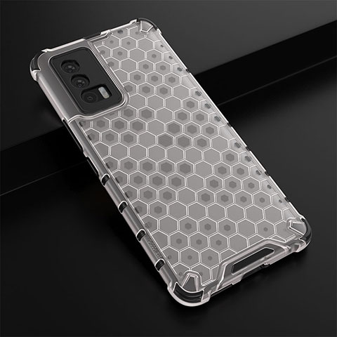 Coque Rebord Contour Silicone et Vitre Transparente Housse Etui 360 Degres AM1 pour Vivo iQOO 7 India 5G Blanc