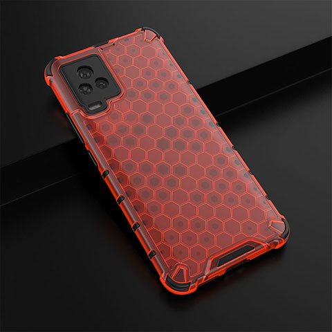 Coque Rebord Contour Silicone et Vitre Transparente Housse Etui 360 Degres AM1 pour Vivo iQOO 7 Legend 5G Rouge