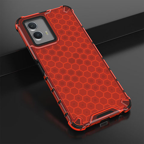 Coque Rebord Contour Silicone et Vitre Transparente Housse Etui 360 Degres AM1 pour Vivo iQOO U5 5G Rouge