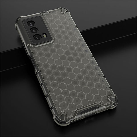 Coque Rebord Contour Silicone et Vitre Transparente Housse Etui 360 Degres AM1 pour Vivo iQOO Z5 5G Noir