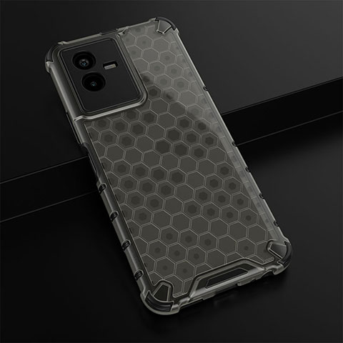 Coque Rebord Contour Silicone et Vitre Transparente Housse Etui 360 Degres AM1 pour Vivo iQOO Z6x Noir