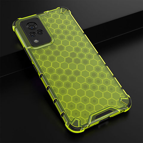 Coque Rebord Contour Silicone et Vitre Transparente Housse Etui 360 Degres AM1 pour Vivo V21 5G Vert