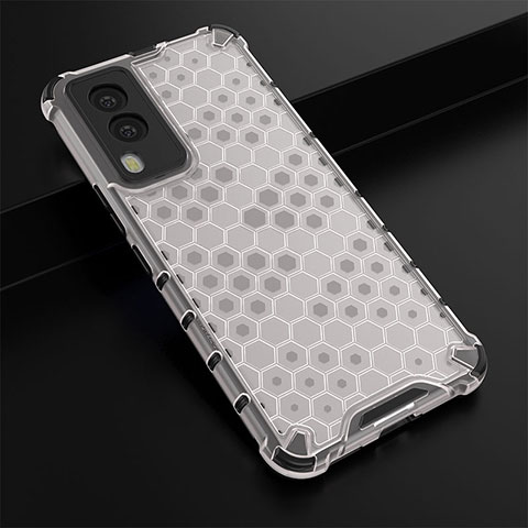 Coque Rebord Contour Silicone et Vitre Transparente Housse Etui 360 Degres AM1 pour Vivo V21e 5G Blanc