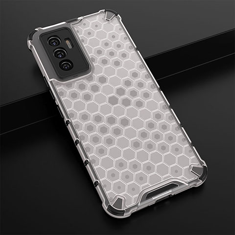 Coque Rebord Contour Silicone et Vitre Transparente Housse Etui 360 Degres AM1 pour Vivo V23e 5G Blanc