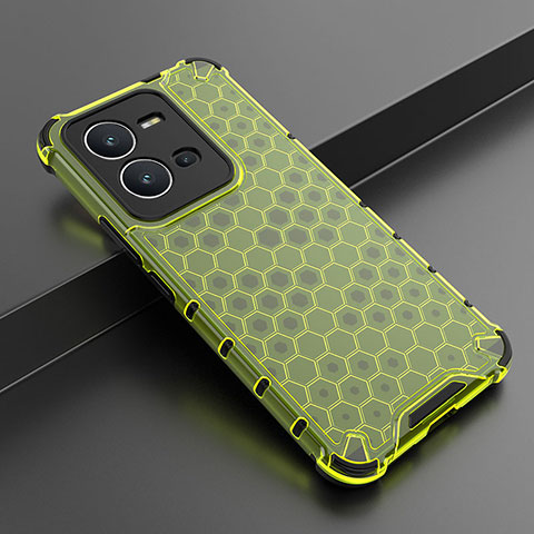 Coque Rebord Contour Silicone et Vitre Transparente Housse Etui 360 Degres AM1 pour Vivo V25e Vert