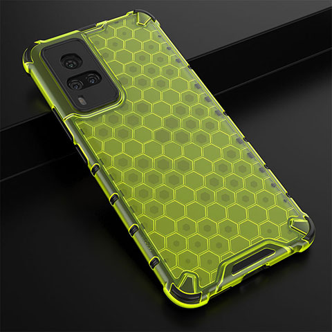 Coque Rebord Contour Silicone et Vitre Transparente Housse Etui 360 Degres AM1 pour Vivo X60 Pro 5G Vert