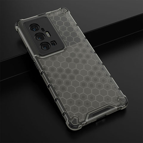 Coque Rebord Contour Silicone et Vitre Transparente Housse Etui 360 Degres AM1 pour Vivo X70 Pro+ Plus 5G Noir