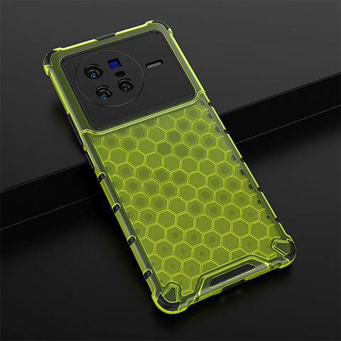 Coque Rebord Contour Silicone et Vitre Transparente Housse Etui 360 Degres AM1 pour Vivo X80 5G Vert