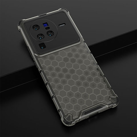 Coque Rebord Contour Silicone et Vitre Transparente Housse Etui 360 Degres AM1 pour Vivo X80 Pro 5G Noir