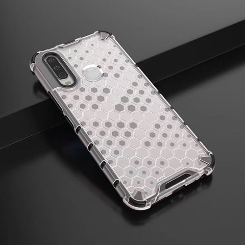 Coque Rebord Contour Silicone et Vitre Transparente Housse Etui 360 Degres AM1 pour Vivo Y12 Blanc