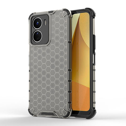 Coque Rebord Contour Silicone et Vitre Transparente Housse Etui 360 Degres AM1 pour Vivo Y16 Noir