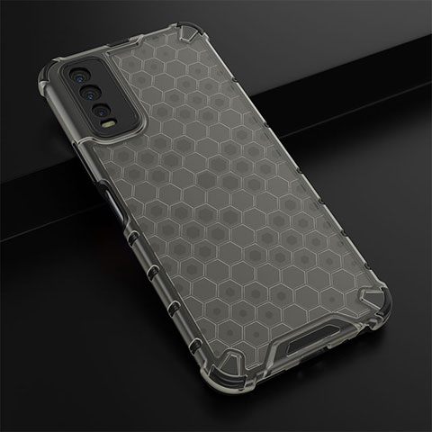 Coque Rebord Contour Silicone et Vitre Transparente Housse Etui 360 Degres AM1 pour Vivo Y20s G Noir