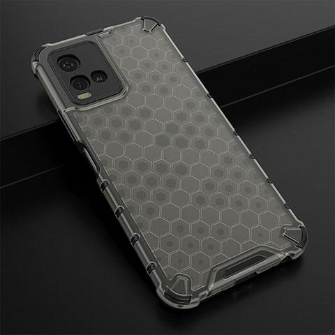 Coque Rebord Contour Silicone et Vitre Transparente Housse Etui 360 Degres AM1 pour Vivo Y21e Noir